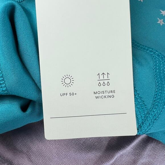 All in Motion Girls' Teal Blue Silver Star Print Leggings - Size XS - NWT - Picture 5 of 9